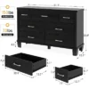 7-Drawer Modern Dresser With Metal Handles, Wooden Chest Of Drawers Organizer For Bedroom And Living Room Storage