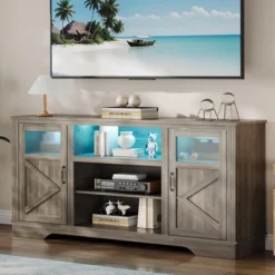 34'' Tall Farmhouse LED TV Stand,Entertainment Center With Storage,TV Media Console Table For TV Up To 65 Inch,TV Table 14 34'' Tall Farmhouse LED TV Stand,Entertainment Center With Storage,TV Media Console Table For TV Up To 65 Inch,TV Table -Garvee Sales GUEST 55998e7e 8121 4b7a aee3 ade74250d614