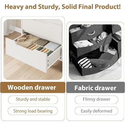 6 Dresser For Bedroom, 47.2" Wide Dresser, Freestanding Vertical Drawer Cabinet With Storage, Wooden Closet Storage Chest For Living Room, Hallway 6 6 Dresser For Bedroom, 47.2" Wide Dresser, Freestanding Vertical Drawer Cabinet With Storage, Wooden Closet Storage Chest For Living Room, Hallway - Image 6