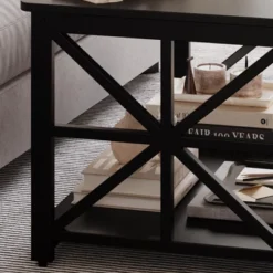 2-Tier Coffee Table For Small Spaces, X-Frame Living Room Low Coffee Table With Storage Shelf 17 2-Tier Coffee Table For Small Spaces, X-Frame Living Room Low Coffee Table With Storage Shelf -Garvee Sales GUEST 567b2e30 38cf 4dc5 be32 c30d1f252116