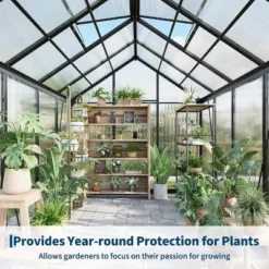 Garvee 6 X 8 FT Greenhouse, Greenhouse With Aluminum Frame, Lockable Door And Ajustable Roof Vent For Outside Garden Backyard, Patio, Black 11 Garvee 6 X 8 FT Greenhouse, Greenhouse With Aluminum Frame, Lockable Door And Ajustable Roof Vent For Outside Garden Backyard, Patio, Black -Garvee Sales GUEST 5691584a 141b 4eee ae1b 234a3f030c3e