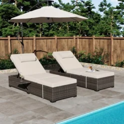 Whizmax Rattan Chaise Lounge Pool Chairs, Outdoor Sun Tanning Chairs With Adjustable Backrest For Beach, Yard, Patio 15 Whizmax Rattan Chaise Lounge Pool Chairs, Outdoor Sun Tanning Chairs With Adjustable Backrest For Beach, Yard, Patio -Garvee Sales GUEST 573044c6 09e7 4ead bdfd 8098f7add44f 2