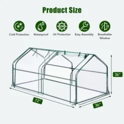 Mini Greenhouse For Outdoor,Portable Greenhouse Outdoor Garden W/ Roll-up Zipper Door,Waterproof & UV Protected Green House For Garden Patio Backyard