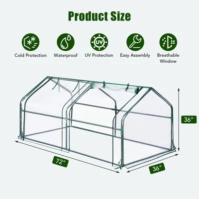 Mini Greenhouse For Outdoor,Portable Greenhouse Outdoor Garden W/ Roll-up Zipper Door,Waterproof & UV Protected Green House For Garden Patio Backyard 1 Mini Greenhouse For Outdoor,Portable Greenhouse Outdoor Garden W/ Roll-up Zipper Door,Waterproof & UV Protected Green House For Garden Patio Backyard