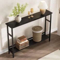 5.9" Slim Sofa Table, 2 Tier Narrow Console Table With Adjustable Shelf, Space-Saving Behind Couch Table 8 5.9" Slim Sofa Table, 2 Tier Narrow Console Table With Adjustable Shelf, Space-Saving Behind Couch Table -Garvee Sales GUEST 57c62e74 20e4 47ea a417 fd0eb441c6a8