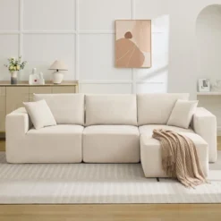 Sectional Sofa, Sleeper Sofa Couches With L-Shape Chaise, With Deep Seat, Upholstered Couches For Living Room Bedroom, No Assembly Required -Garvee Sales GUEST 583b7f92 9f9a 4716 ab31 3a0051a0a174