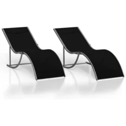 S-shaped Aluminum Recliner Set (2 Pieces), 400 Pounds Load-bearing, Textilene Fabric, Waterproof And Breathable, For Outdoor Leisure,Gray 13 S-shaped Aluminum Recliner Set (2 Pieces), 400 Pounds Load-bearing, Textilene Fabric, Waterproof And Breathable, For Outdoor Leisure,Gray -Garvee Sales GUEST 58c8d885 d4c0 46d5 b52b a043be6c7862