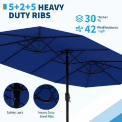 Outdoor Double-Sided Rectangle Market Umbrella, 15FT Large Patio Umbrellas With Base Included, Double-Topped Patio Umbrella For Poolside Lawn Backyard 13 Outdoor Double-Sided Rectangle Market Umbrella, 15FT Large Patio Umbrellas With Base Included, Double-Topped Patio Umbrella For Poolside Lawn Backyard -Garvee Sales GUEST 58fd6173 24d7 458c b36a 43ca5cc6a741