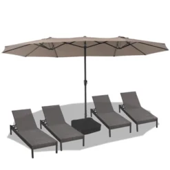 Patio Umbrellas, 15FTx9FT Patio Double-Sided Umbrella, Outdoor Rectangle Market Umbrella For Patio, Lawn & Garden And Poolside -Garvee Sales GUEST 59070e44 809d 44d1 b6a5 15a4ddf69143