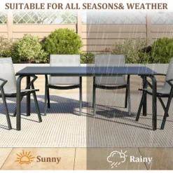 71" Outdoor Dining Table With Umbrella Hole - Aluminum Patio Table, Weatherproof & Rust-Proof Patio Dining Table 11 71" Outdoor Dining Table With Umbrella Hole - Aluminum Patio Table, Weatherproof & Rust-Proof Patio Dining Table -Garvee Sales GUEST 59254d63 c219 4635 b035 fe4527dc139f