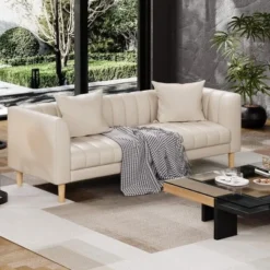 Faux Leather Sofa Couch, Modern 78" W Sofa With Deep Seats, 3 Seater Sofa Couch With 2 Throw Pillows And Wood Legs 10 Faux Leather Sofa Couch, Modern 78" W Sofa With Deep Seats, 3 Seater Sofa Couch With 2 Throw Pillows And Wood Legs -Garvee Sales GUEST 593c3f3a 70ed 410e 9a0c 3bd0a3c79099