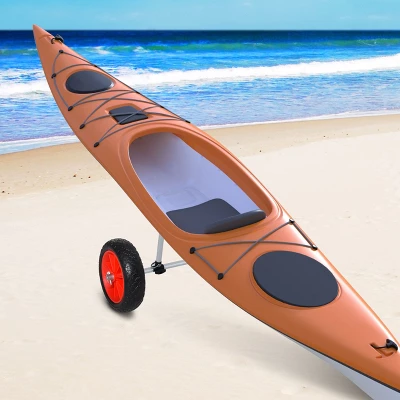 Universal Paddle Boat Cart, Trolley Trailer Kayak Wheels With Strong Aluminum Frame, Adjustable Width Crossbar, & Large Tires 8 Universal Paddle Boat Cart, Trolley Trailer Kayak Wheels With Strong Aluminum Frame, Adjustable Width Crossbar, & Large Tires - Image 8