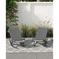 Outdoor Rocking Chairs Set Of 2, Indoor Lounge Rocker Chair With Padded Cushion & Metal Frame & Rattan Seat, For Garden, Backyard, Lawn, Patio 15 Outdoor Rocking Chairs Set Of 2, Indoor Lounge Rocker Chair With Padded Cushion & Metal Frame & Rattan Seat, For Garden, Backyard, Lawn, Patio -Garvee Sales GUEST 598e15df 5022 4108 acc2 f379bd14ba78