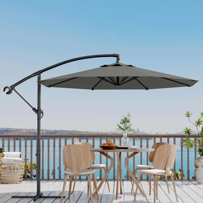 Garvee 10FT Cantilever Umbrella Outdoor Patio, Patio Umbrella With Lift & Tilt Adjustment, UV Protection, Fade Resistant For Deck, Pool, Gray 8 Garvee 10FT Cantilever Umbrella Outdoor Patio, Patio Umbrella With Lift & Tilt Adjustment, UV Protection, Fade Resistant For Deck, Pool, Gray - Image 8