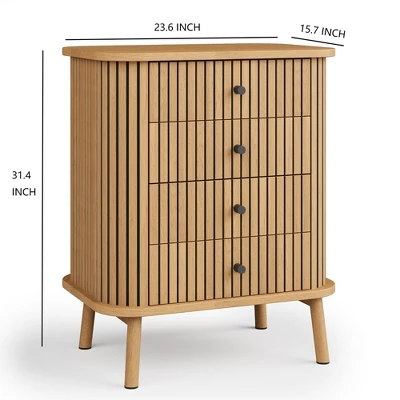 Fluted 4 Drawers Dresser, Tall Modern Chest Of Drawers, Bedroom Dressers With Drawers 1 Fluted 4 Drawers Dresser, Tall Modern Chest Of Drawers, Bedroom Dressers With Drawers