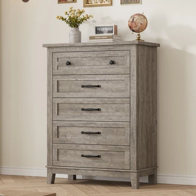 Freestanding 41.3" Tall Vertical Drawer Dresser With Storage , Wooden Closet Storage Chest For Living Room, Bedroom, Entryway, Bedroom 10 Freestanding 41.3" Tall Vertical Drawer Dresser With Storage , Wooden Closet Storage Chest For Living Room, Bedroom, Entryway, Bedroom - Image 10