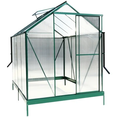 Polycarbonate Greenhouse, Aluminum Walk-in Greenhouses With Raised Base, Plant Greenhouse With Rain Gutter For Outdoor Garden Backyard 9 Polycarbonate Greenhouse, Aluminum Walk-in Greenhouses With Raised Base, Plant Greenhouse With Rain Gutter For Outdoor Garden Backyard - Image 9