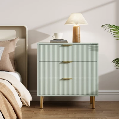Garvee White 3 Drawer Dresser For Bedroom, Large Nightstand Chest Of Drawers, Modern Wood Storage Dresser Organizer For Hallway, Entryway 7 Garvee White 3 Drawer Dresser For Bedroom, Large Nightstand Chest Of Drawers, Modern Wood Storage Dresser Organizer For Hallway, Entryway - Image 7