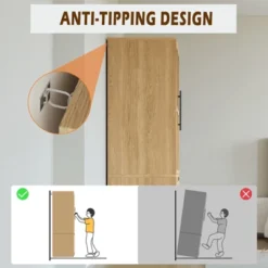 Bedroom Wooden Armoire Wardrobe Closet, Wardrobe Armoire Cabinet With 2 Doors And Drawers, Freestanding Armoire With Shelves & Hanging Rod 16 Bedroom Wooden Armoire Wardrobe Closet, Wardrobe Armoire Cabinet With 2 Doors And Drawers, Freestanding Armoire With Shelves & Hanging Rod -Garvee Sales GUEST 5c1521ba a3f6 4a82 86ce fd9ed35787e4