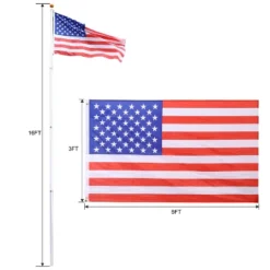 Telescopic Flag Pole Kit, Sectional Flag Pole Kit, Extra Thick Heavy Duty Aluminum Flagpole, Outdoor Inground Flag Poles With Topper Balls 10 Telescopic Flag Pole Kit, Sectional Flag Pole Kit, Extra Thick Heavy Duty Aluminum Flagpole, Outdoor Inground Flag Poles With Topper Balls -Garvee Sales GUEST 5cf616e5 5bb9 4a47 bb18 4c5f83a4adae