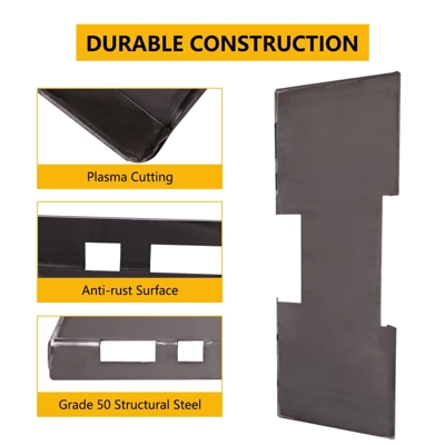 Garvee Heavy-Duty Skid Steer Mount Plate, 1/4" Thickness And 3000LBS Weight Capacity, Easy To Weld Or Bolt To Different Accessories 3 Garvee Heavy-Duty Skid Steer Mount Plate, 1/4" Thickness And 3000LBS Weight Capacity, Easy To Weld Or Bolt To Different Accessories - Image 3