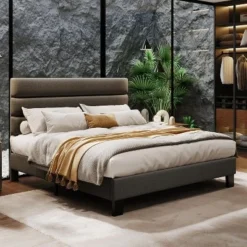 Full/ Queen/ King Bed Frame With Adjustable Headboard, Fabric Upholstered And Wooden Slats Support, Heavy Duty Mattress Foundation 16 Full/ Queen/ King Bed Frame With Adjustable Headboard, Fabric Upholstered And Wooden Slats Support, Heavy Duty Mattress Foundation -Garvee Sales GUEST 5d6ae628 252e 4a04 be0d e3dc5b5823ce