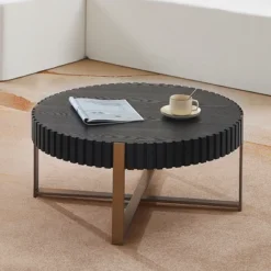 Round Coffee Table For Living Room, 31.5" Drum Coffee Table With Stainless Steels Pedestal Base, Farmhouse Handcrafted Circle Coffee Table 11 Round Coffee Table For Living Room, 31.5" Drum Coffee Table With Stainless Steels Pedestal Base, Farmhouse Handcrafted Circle Coffee Table -Garvee Sales GUEST 5dfebb52 bb87 44e1 8fc0 98f989a795c7