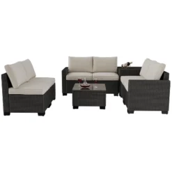 Garvee Outdoor Patio Furniture Set, 8 Piece Patio Rattan Sectional Couch Set,Wicker Patio Conversation Sets With With Storage Box & Glass Top Table -Garvee Sales GUEST 5e5545f9 f035 46f8 a8f8 34d75acdf960