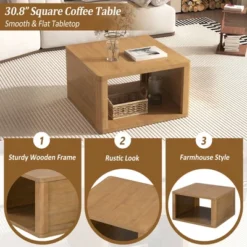 30.8" Modern Square Coffee Table, 2 Tier Center Table With Open Storage, Accent Coffee Table Nightstand For Living Room Bedroom Office 12 30.8" Modern Square Coffee Table, 2 Tier Center Table With Open Storage, Accent Coffee Table Nightstand For Living Room Bedroom Office -Garvee Sales GUEST 5e710c03 158c 44dc 8e7f f59065c5a9ea