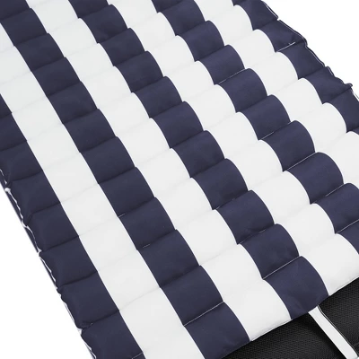 2PCS Seat Cushion Chaise Lounge Replacement Cushion Outdoor Lounge Chair Cushion With Accessory Bag For Patio Funiture Chair Decoration Blue+White 5 2PCS Seat Cushion Chaise Lounge Replacement Cushion Outdoor Lounge Chair Cushion With Accessory Bag For Patio Funiture Chair Decoration Blue+White - Image 5
