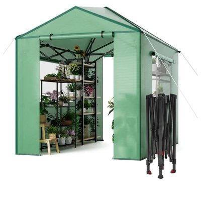 Portable Greenhouse, Instant Pop-Up Plant Gardening Green House Canopy, Outdoor Grow Tent With Zippered Doors, Roll-Up Side Windows 7 Portable Greenhouse, Instant Pop-Up Plant Gardening Green House Canopy, Outdoor Grow Tent With Zippered Doors, Roll-Up Side Windows - Image 7