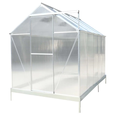 Polycarbonate Greenhouse, Aluminum Walk-in Greenhouses With Raised Base, Plant Greenhouse With Rain Gutter For Outdoor Garden Backyard 7 Polycarbonate Greenhouse, Aluminum Walk-in Greenhouses With Raised Base, Plant Greenhouse With Rain Gutter For Outdoor Garden Backyard - Image 7