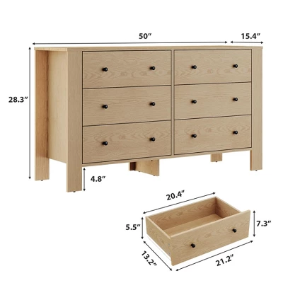 Dressers For Bedroom, Large 6 Drawer Dressers With Deep Drawers & Metal Knobs, Modern Wooden Double Chests Of Drawers For Kids Bedroom, Entryway 1 Dressers For Bedroom, Large 6 Drawer Dressers With Deep Drawers & Metal Knobs, Modern Wooden Double Chests Of Drawers For Kids Bedroom, Entryway