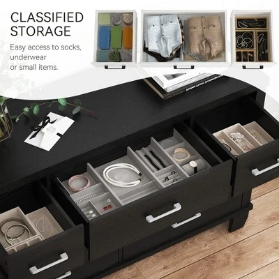 Whizmax Dresser For Bedroom With 7 Drawers, Modern Chest Of Drawers Closet With Metal Handle, Wooden Dresser Organizer, For Bedroom, Living Room 5 Whizmax Dresser For Bedroom With 7 Drawers, Modern Chest Of Drawers Closet With Metal Handle, Wooden Dresser Organizer, For Bedroom, Living Room - Image 5