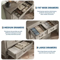 Farmhouse Tall Dresser For Bedroom With 7 Drawers, 50" Tall Large Wood Chest Of Drawers 13 Farmhouse Tall Dresser For Bedroom With 7 Drawers, 50" Tall Large Wood Chest Of Drawers -Garvee Sales GUEST 603f6312 e7a6 4ae3 8b6e 1adfc687b235