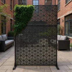 Outdoor Metal Privacy Screen 72"x47" Freestanding Decorative Fence Panels With Stand,Steel Divider & Climbing Plant Trellis For Patio Garden Balcony 11 Outdoor Metal Privacy Screen 72"x47" Freestanding Decorative Fence Panels With Stand,Steel Divider & Climbing Plant Trellis For Patio Garden Balcony -Garvee Sales GUEST 60417ff1 a2d0 43c3 adad 2d6f2082b5a6