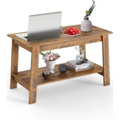 Coffee Table, Small Living Room Tables, 2-Tier Rustic Coffee Table For Living Room, Modern Farmhouse Rectangular Wood Table For Home 18 Coffee Table, Small Living Room Tables, 2-Tier Rustic Coffee Table For Living Room, Modern Farmhouse Rectangular Wood Table For Home -Garvee Sales GUEST 6062fe7a f3ca 49cf a24b 55a087829de2