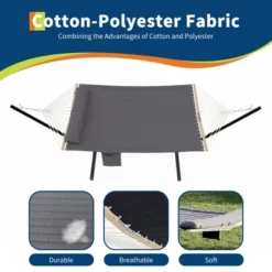 Instant-Setup 2-Person Hammock With Steel Stand – 450lb Capacity Portable Outdoor Hammock (Deep Gray/Brazilian) 14 Instant-Setup 2-Person Hammock With Steel Stand – 450lb Capacity Portable Outdoor Hammock (Deep Gray/Brazilian) -Garvee Sales GUEST 60fda343 68d1 4213 921e aca71951284c 1