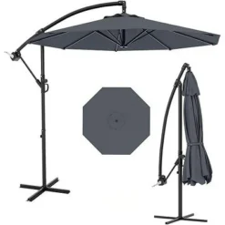 10FT Hanging Cantilever Umbrella, Offset Patio Umbrella Outdoor Sun Shade With Easy Tilt Adjustment, 8 Ribs, UV Protection For Backyard, Lawn 14 10FT Hanging Cantilever Umbrella, Offset Patio Umbrella Outdoor Sun Shade With Easy Tilt Adjustment, 8 Ribs, UV Protection For Backyard, Lawn -Garvee Sales GUEST 61213220 145d 4dd3 b859 524021fd59e8