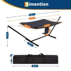 2-Person Instant-Setup Hammock With Steel Frame, Carry Bag, 450lb Capacity, Portable For Camping/Beach