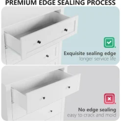 5 Drawers Dresser For Bedroom, Farmhouse Tall Wood Chest Of Drawers For Clothes, Big Storage Dressers Organizer With Gold Handles For Bedroom, White 12 5 Drawers Dresser For Bedroom, Farmhouse Tall Wood Chest Of Drawers For Clothes, Big Storage Dressers Organizer With Gold Handles For Bedroom, White -Garvee Sales GUEST 616d710d b342 4c06 a5b0 c6a1f0e6ed31