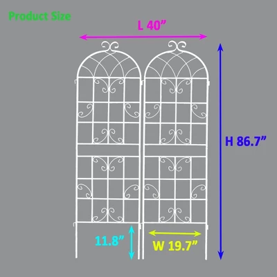 2 Pack Metal Garden Trellis 71" X 19.7" Rustproof Trellis For Climbing Plants Outdoor Flower Support Cream White 7 2 Pack Metal Garden Trellis 71" X 19.7" Rustproof Trellis For Climbing Plants Outdoor Flower Support Cream White - Image 7