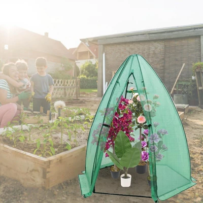 Portable Hexagonal Greenhouse For Outdoor Plants, Heavy Duty PE Cover, Zippered Door & Mesh Window, Plant Protection From Animals & Weather 3 Portable Hexagonal Greenhouse For Outdoor Plants, Heavy Duty PE Cover, Zippered Door & Mesh Window, Plant Protection From Animals & Weather - Image 3