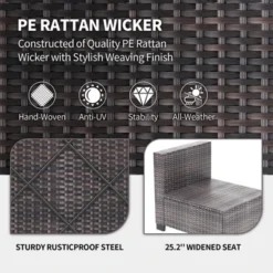 Whizmax 7-Piece Modular Patio Set - PE Rattan Sectional Sofa With Thick Cushions & Glass Coffee Table, Outdoor Furniture For Garden, Balcony, Porch 15 Whizmax 7-Piece Modular Patio Set - PE Rattan Sectional Sofa With Thick Cushions & Glass Coffee Table, Outdoor Furniture For Garden, Balcony, Porch -Garvee Sales GUEST 6244798b da9b 404f 953d 5ff6cd508263