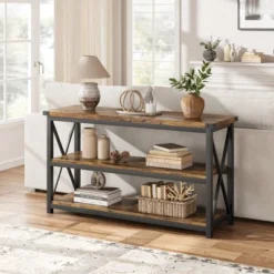 Whizmax Industrial Console Table For Entryway, 47.2" Narrow Entryway Table With Storage, 3 Tier Wood Sofa Table For Living Room, Hallway, ,Entryway 16 Whizmax Industrial Console Table For Entryway, 47.2" Narrow Entryway Table With Storage, 3 Tier Wood Sofa Table For Living Room, Hallway, ,Entryway -Garvee Sales GUEST 628b755e 362d 48d5 bfc4 212b8234af64