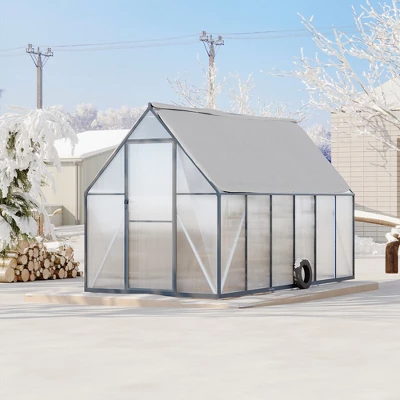 Aluminum-Framed Polycarbonate Greenhouse, Heavy Duty Polycarbonate Greenhouse With Roof Vent, Large Enhanced Aluminum Greenhouse Kit 7 Aluminum-Framed Polycarbonate Greenhouse, Heavy Duty Polycarbonate Greenhouse With Roof Vent, Large Enhanced Aluminum Greenhouse Kit - Image 7