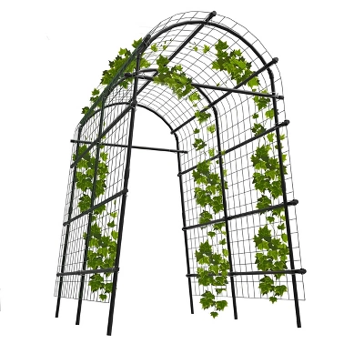 Garden Arch Trellis 7.5FT Extra Tall Metal Arbor, Outdoor Pergola For Climbing Plants, Wedding, Party & Garden Décor, Matte Black 5 Garden Arch Trellis 7.5FT Extra Tall Metal Arbor, Outdoor Pergola For Climbing Plants, Wedding, Party & Garden Décor, Matte Black - Image 5