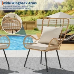 Patio Dining Chairs Set Of 2/ 4, Outdoor Wicker Club Chair With Cushions, All Weather Wicker Armchairs, For Apartments, Porch, Lawn, Backyard,Brown 13 Patio Dining Chairs Set Of 2/ 4, Outdoor Wicker Club Chair With Cushions, All Weather Wicker Armchairs, For Apartments, Porch, Lawn, Backyard,Brown -Garvee Sales GUEST 63b03b56 f2d8 46e7 91c7 023b3a9249a3