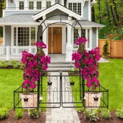 Garden Arbor Arch With Gate And Plant Box, 86.6 Inches Wedding Arches For Ceremony, Metal Garden Trellis 11 Garden Arbor Arch With Gate And Plant Box, 86.6 Inches Wedding Arches For Ceremony, Metal Garden Trellis -Garvee Sales GUEST 64f1b111 2dca 4cf5 84a3 4caabe788bc4