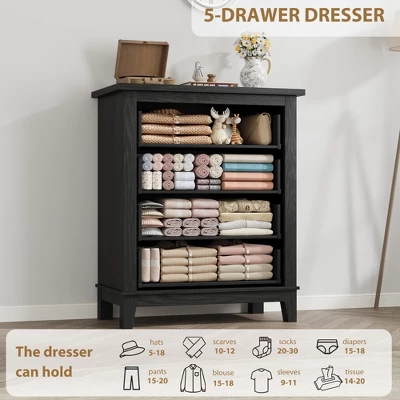 Garvee 4 Dresser For Bedroom, 34.8" Tall Drawer Dresser With Storage Freestanding, Wooden Closet Storage Chest For Living Room, Bedroom 5 Garvee 4 Dresser For Bedroom, 34.8" Tall Drawer Dresser With Storage Freestanding, Wooden Closet Storage Chest For Living Room, Bedroom - Image 5